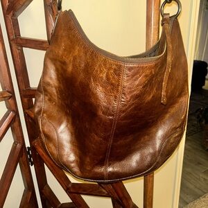Frye Rich Brown Leather Hobo Bag
